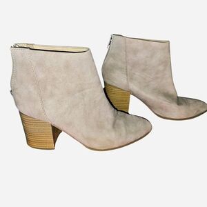 Suede Beige Ankle Booties